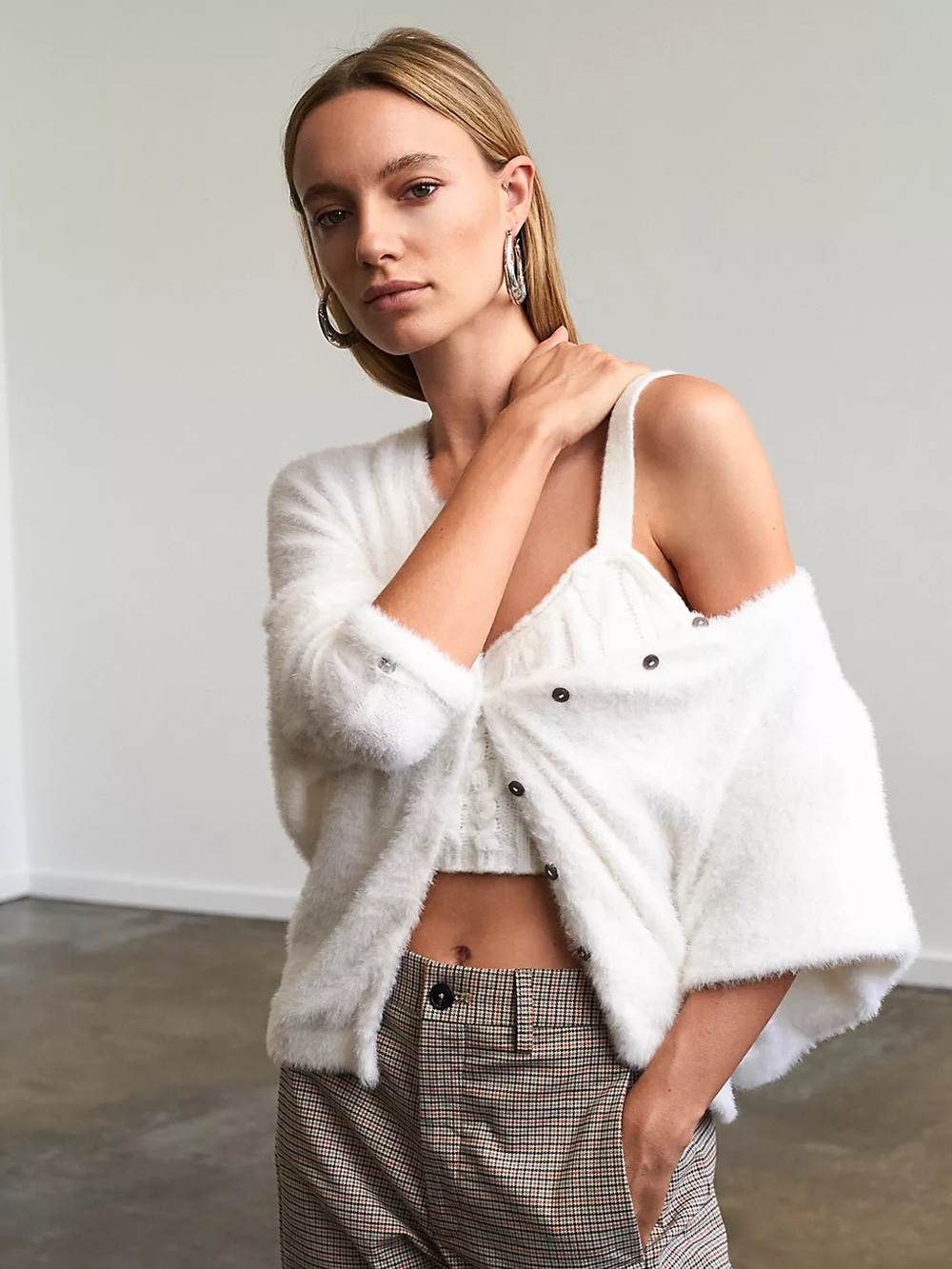 Free People FP One Allegra Cardi in Ivory - S